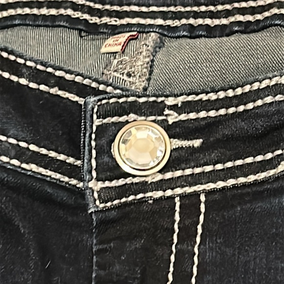 Reba size 12 Rhinestone Studded Dressy Strech Dark Wash boot cut jeans - Picture 10 of 13